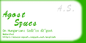 agost szucs business card